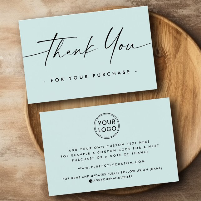 Aqua blue logo handwritten script thank you insert (Aqua blue logo handwritten script thank you insert)