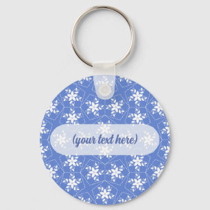 Aqua Blue Marble Texture Abstract Liquid Pattern Key Ring