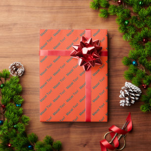 Aqua Blue Mazel Tov! (Congratulations) on Orange Wrapping Paper