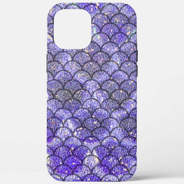 Aqua Blue Mermaid Scales iPhone iPad Case (Back)