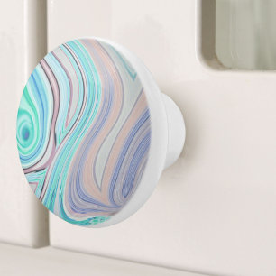 aqua blue mint green lilac purple pastel rainbow ceramic knob