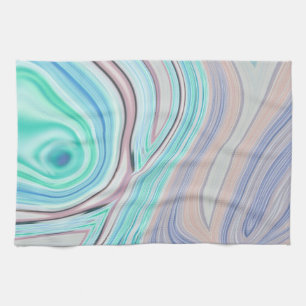 aqua blue mint green lilac purple pastel rainbow tea towel