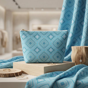 Aqua Blue Mint Teal Turquoise Ethnic Boho Pattern Fabric