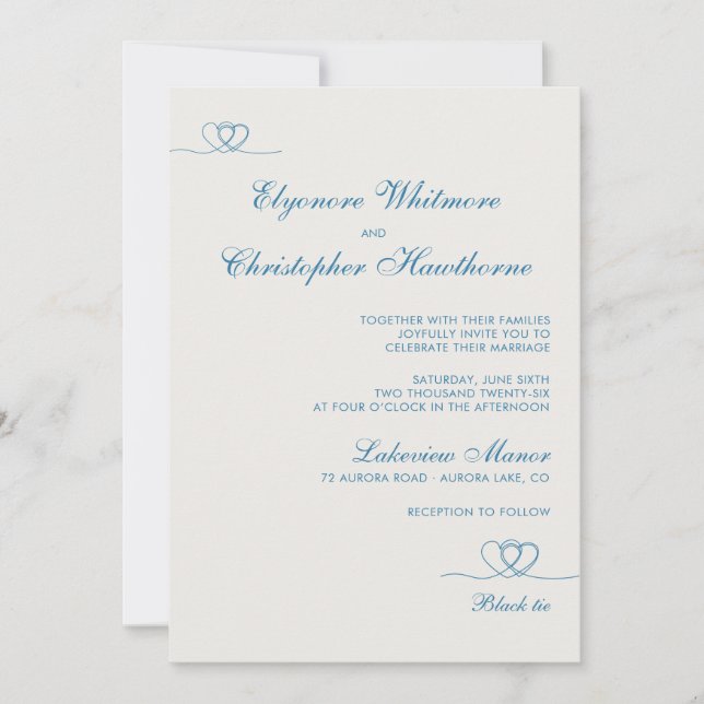 Aqua Blue Modern Chic Mix and Match Wedding Invitation (Front)