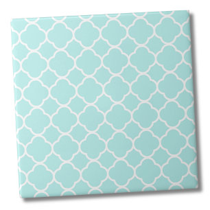 Aqua Blue Moroccan Pattern Ceramic Tile