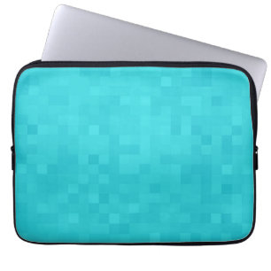 Aqua Blue Mosaic Tile Pattern, Laptop Sleeve