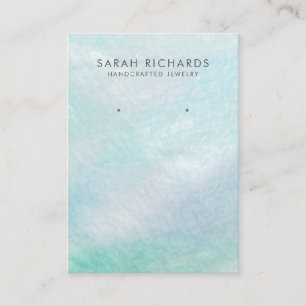 Aqua Blue Mother of Pearl Pretty Earring Display Business Card