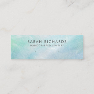 Aqua Blue Mother of Pearl Shell Earring Display Mini Business Card
