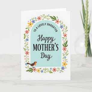 Aqua Blue Mothers Day Message Card
