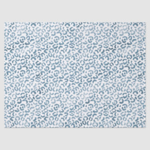 Aqua Blue Navy Leopard Print Tissue Paper
