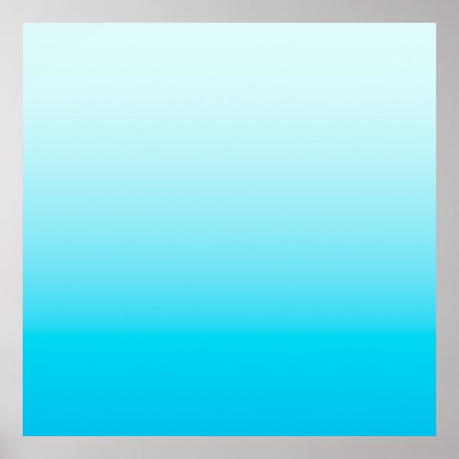 Aqua blue ombre background poster (Front)