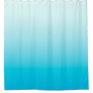 Aqua blue ombre background shower curtain