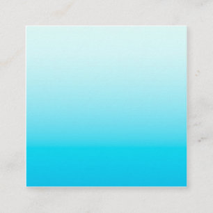 Aqua blue ombre background square business card