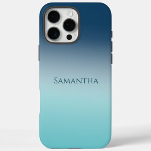 Aqua Blue Ombre iPhone 16 Pro Max Case