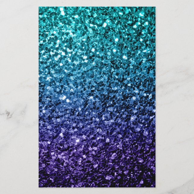 Aqua blue Ombre faux glitter sparkles Flyer (Front)