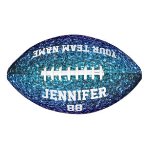Aqua blue ombre glitter sparkles Your name Team Football