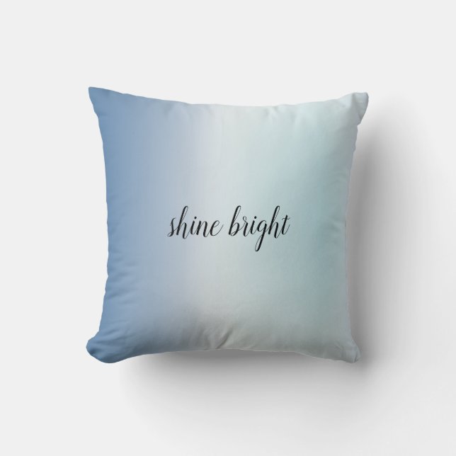 Aqua Blue Ombre Tie Dye Cushion (Front)