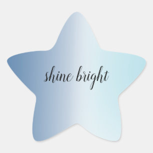 Aqua Blue Ombre Tie Dye Star Sticker