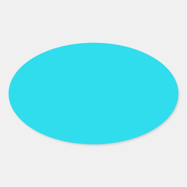 Aqua Blue Oval Sticker (Front)