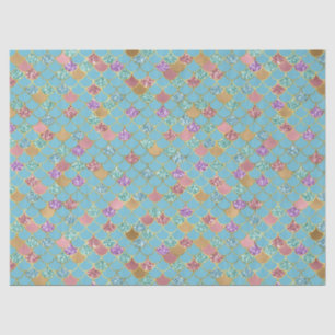 Aqua Blue Pink Purple Gold Glitter Mermaid Tissue Paper