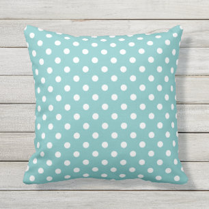 Aqua Blue Polka Dot Cushion