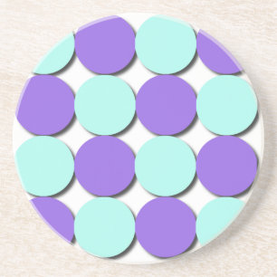 Aqua & Blue Polka Dots Coaster