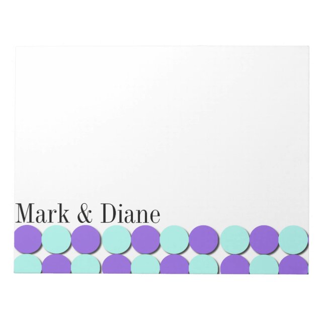 Aqua & Blue Polka Dots Notepad (Front)