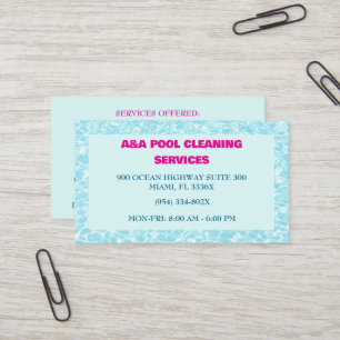Aqua Blue Pool Maintenance Business Card