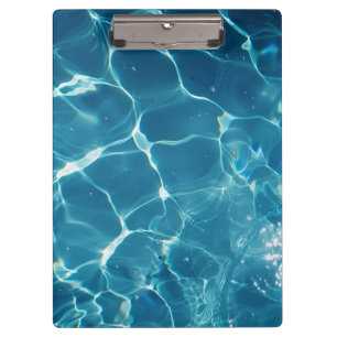 Aqua Blue Pool Water Pattern Clipboard