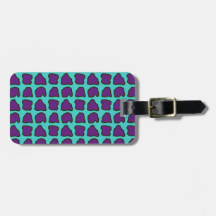 Aqua Blue Purple Giraffe Spots Pattern Luggage Tag