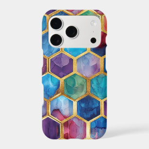 Aqua Blue Purple Green Pink Gold Honeycomb