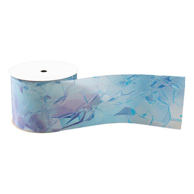 Aqua Blue Purple Ice Snow Christmas Grosgrain Ribbon (Spool)