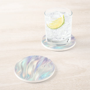 Aqua Blue Purple Pearl White Coaster