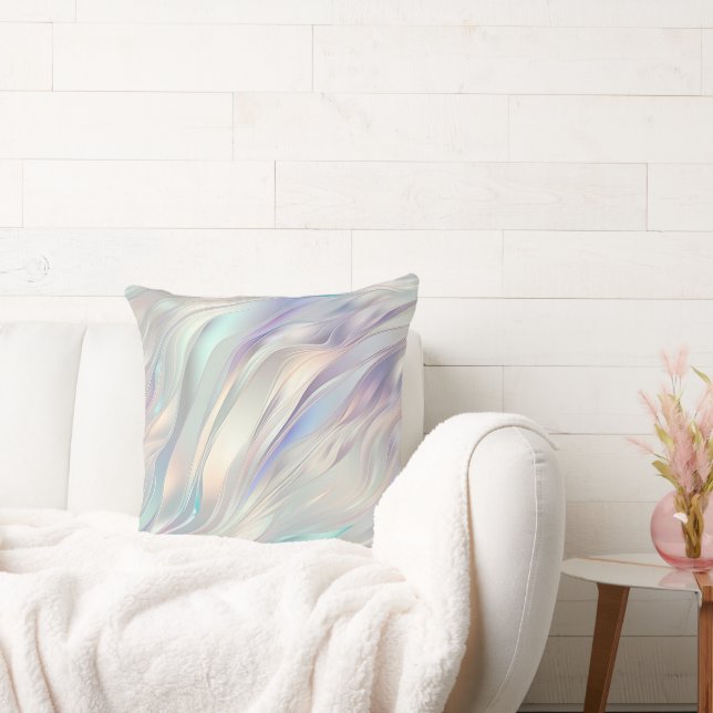 Aqua Blue Purple Pearl White  Cushion (Couch)