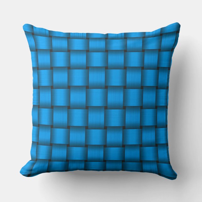 Aqua Blue Ribbon Throw Pillow (Front)