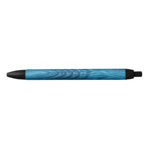 Aqua Blue Ripples Black Ink Pen