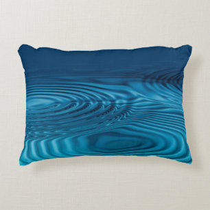 Aqua Blue Ripples  Decorative Cushion
