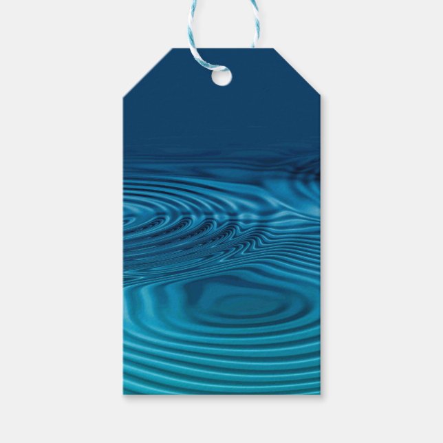 Aqua Blue Ripples  Gift Tags (Front)