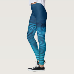 Aqua Blue Ripples Leggings