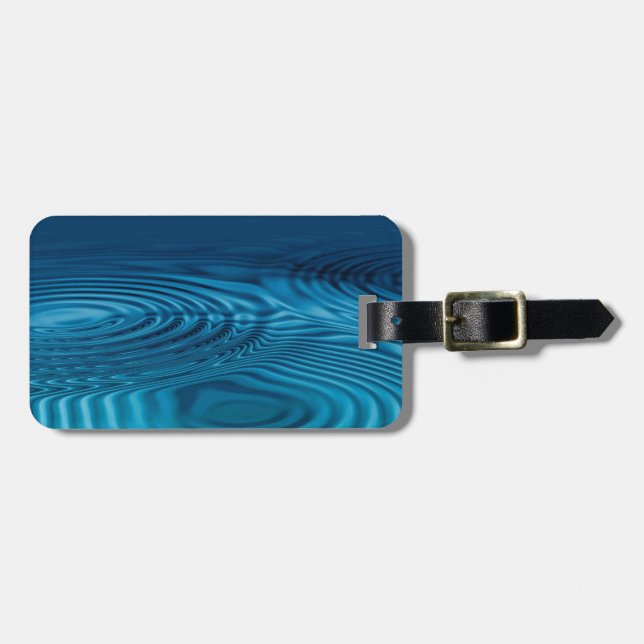 Aqua Blue Ripples  Luggage Tag (Front Horizontal)