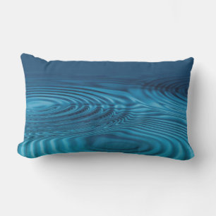 Aqua Blue Ripples Lumbar Cushion