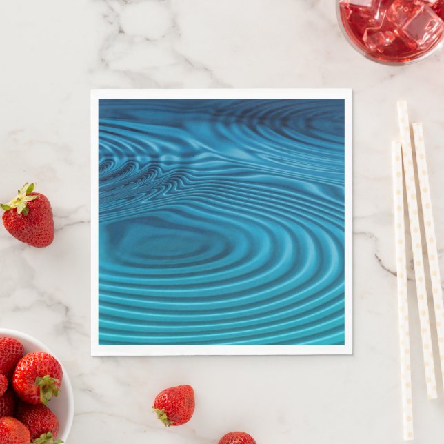 Aqua Blue Ripples  Napkin (Insitu)
