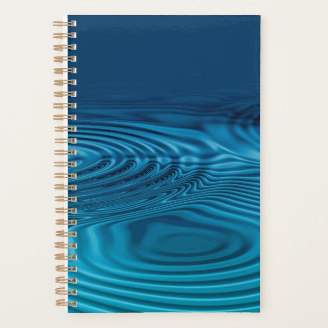 Aqua Blue Ripples  Planner (Front)