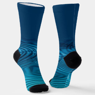 Aqua Blue Ripples Socks