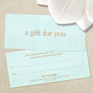Aqua Blue Salon Spa Gift Certificate
