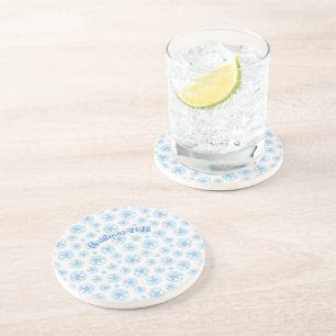 Aqua-blue sand dollar  coaster