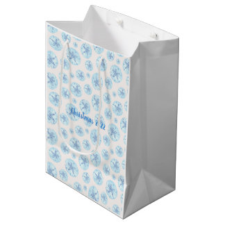Aqua-blue sand dollar gift bag