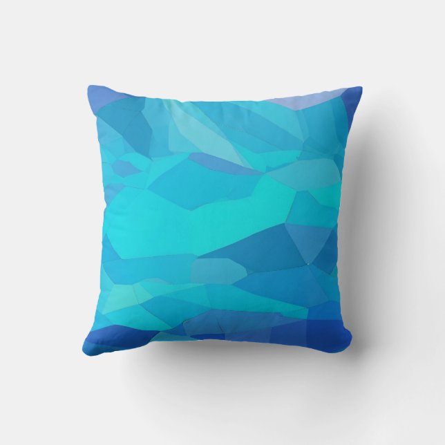 Aqua Blue Shades Pillow (Back)