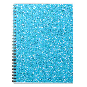 Aqua Blue Shimmer Glitter Notebook