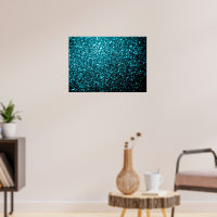 Aqua blue shiny faux glitter sparkles